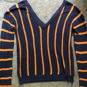Striped V neck Sweater